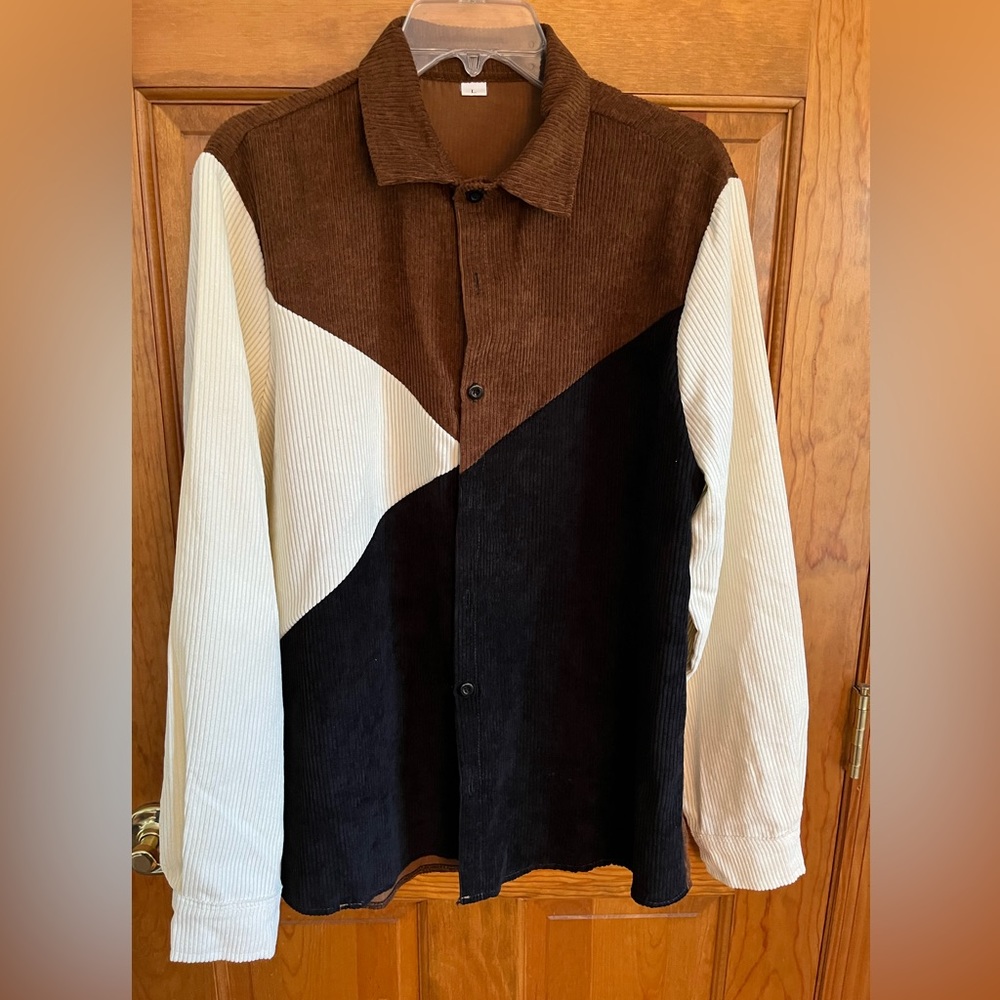 Shein Corduroy Tri-Colored Shirt